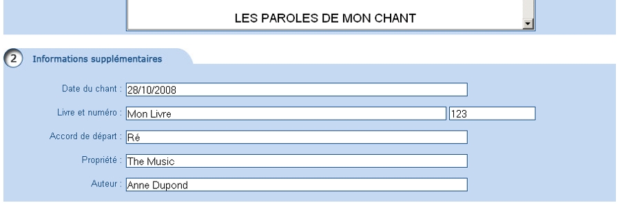 Deuxi&egrave;me &eacute;tape de modification d'un chant