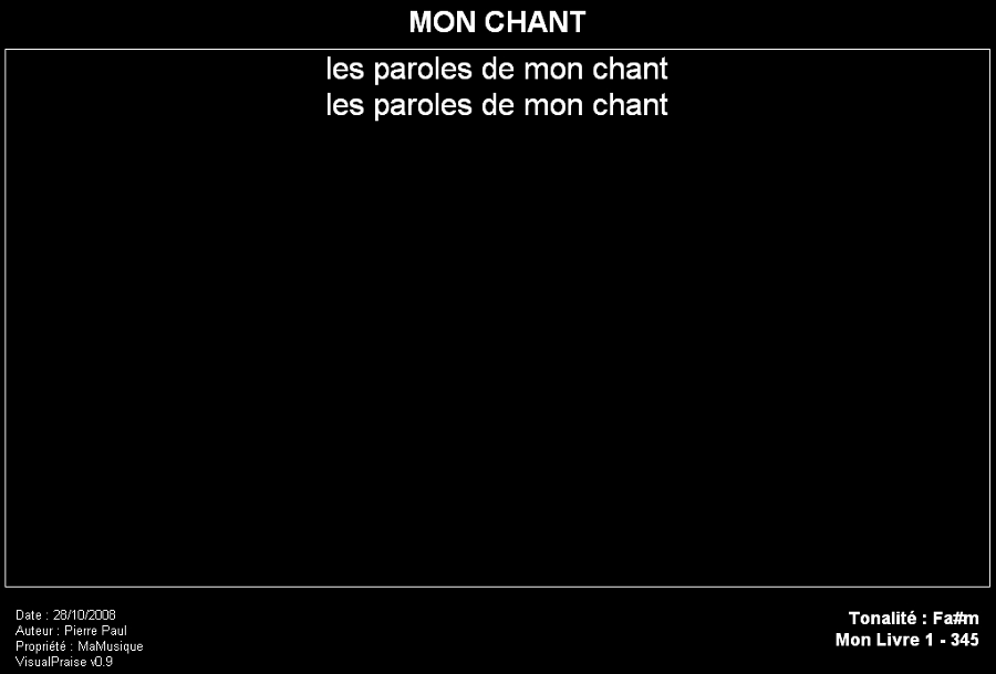 Deuxi&egrave;me &eacute;tape de modification d'un chant
